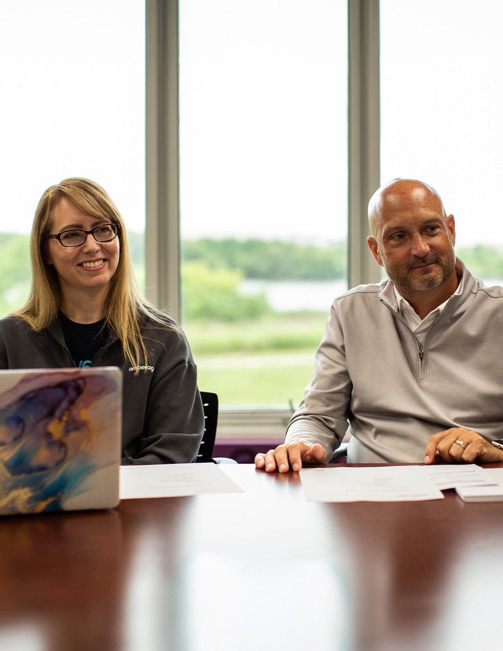 Vernon Research team sitting at table