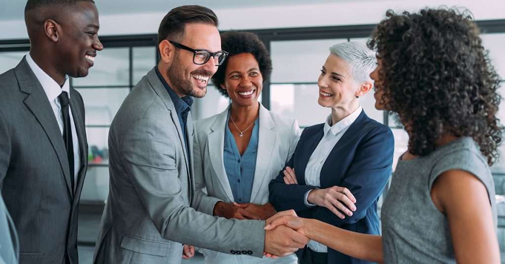 business people shaking hands